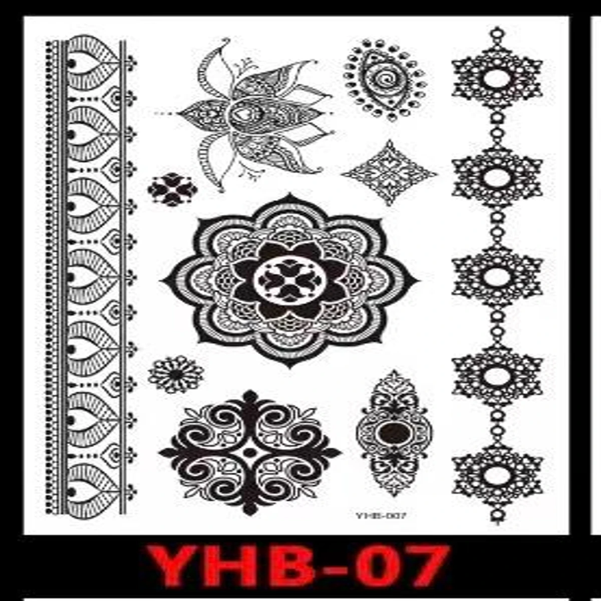 8 PCS Henna Mehendi Tatto Sticker Waterproof  [6PCS COMBO] 1