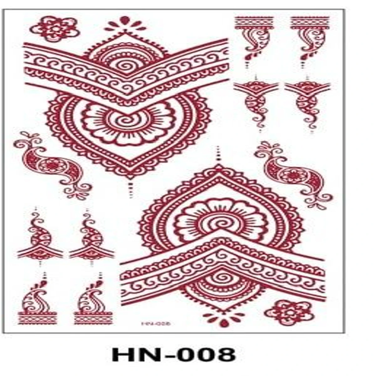 8 PCS Henna Mehendi Tatto Sticker Waterproof  [6PCS COMBO] 1