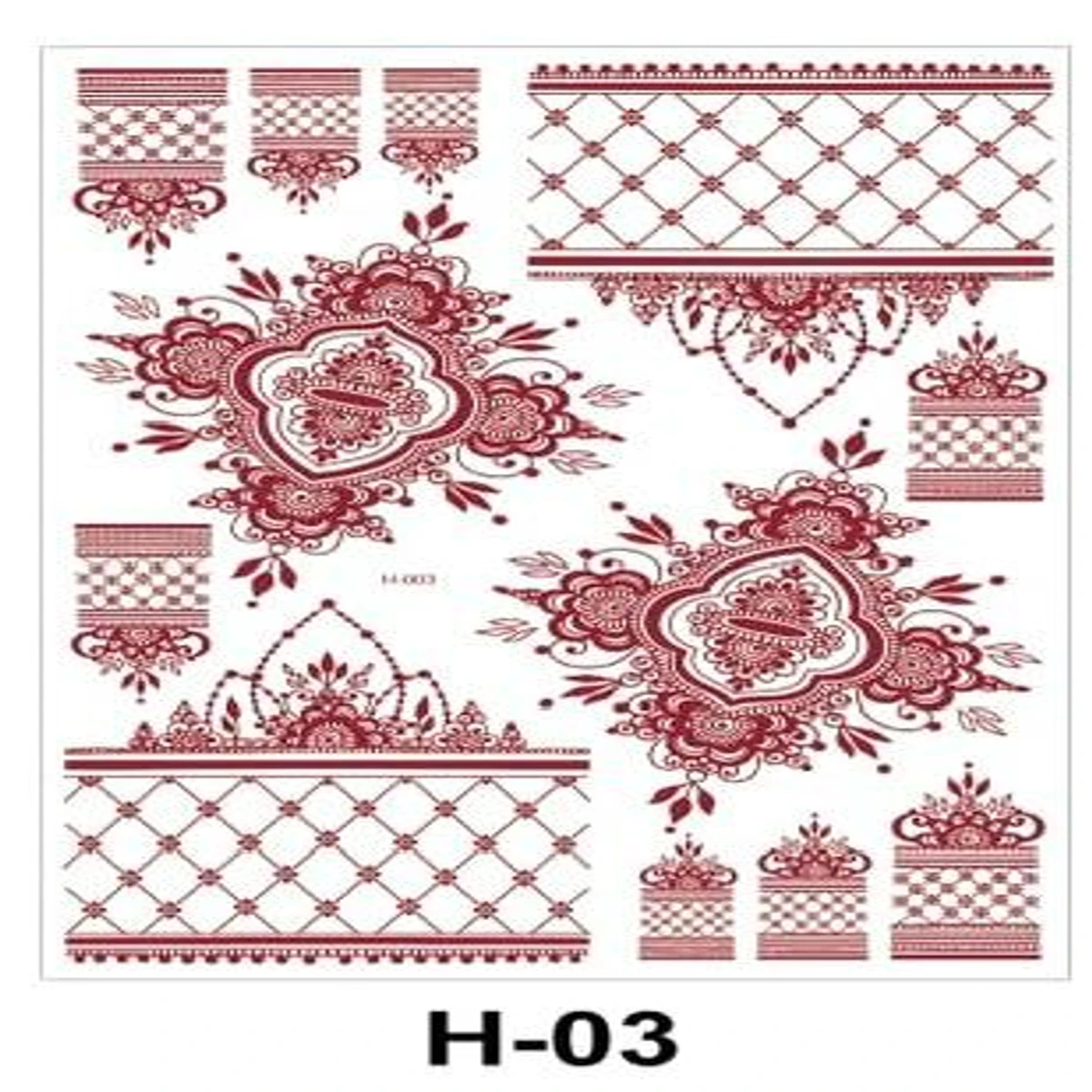 8 PCS Henna Mehendi Tatto Sticker Waterproof  [6PCS COMBO] 1