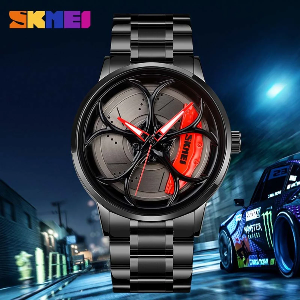 Skmei Rotation Wheel Stainless Steel Watch For Men