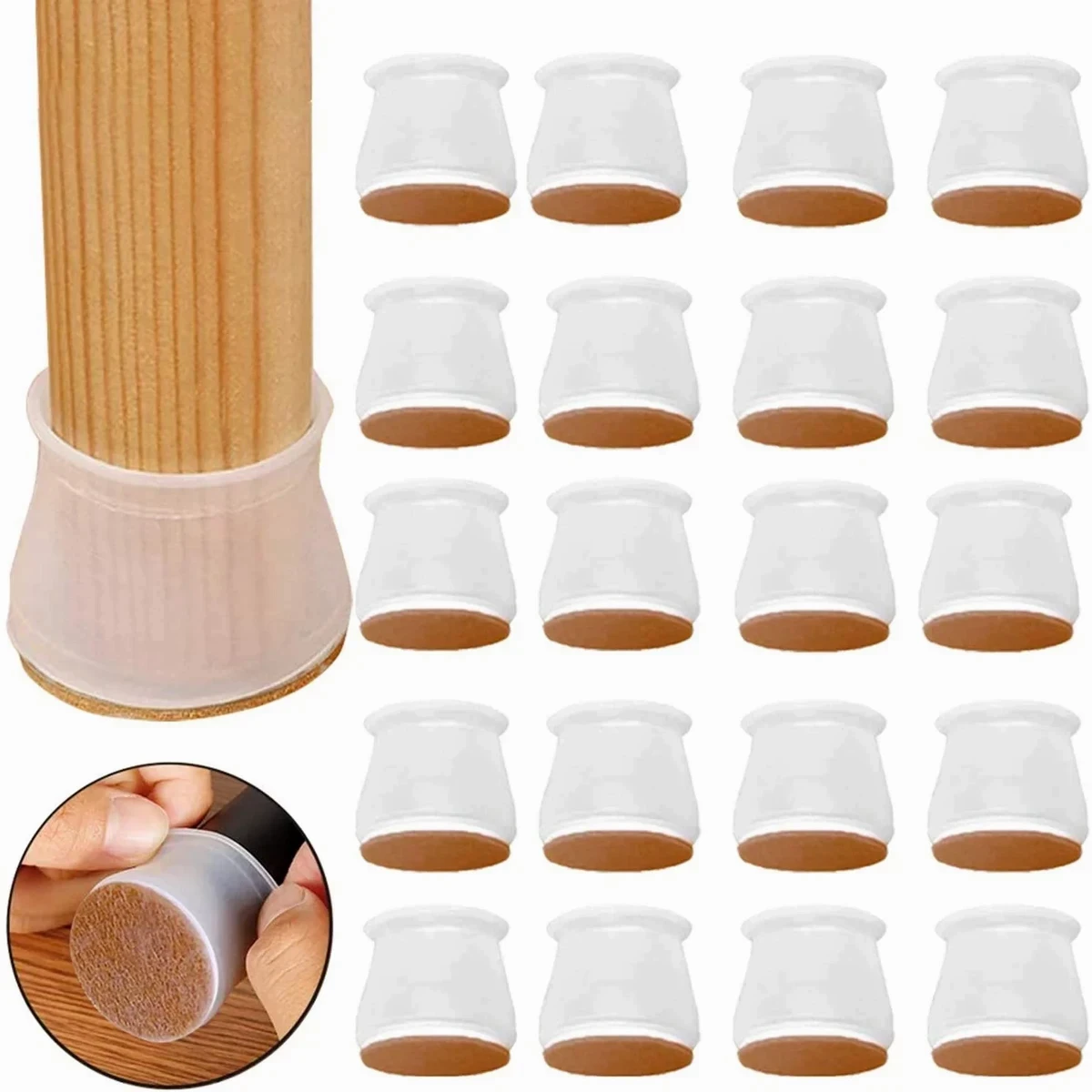 24 Pcs Silicone chair legs Protective cover