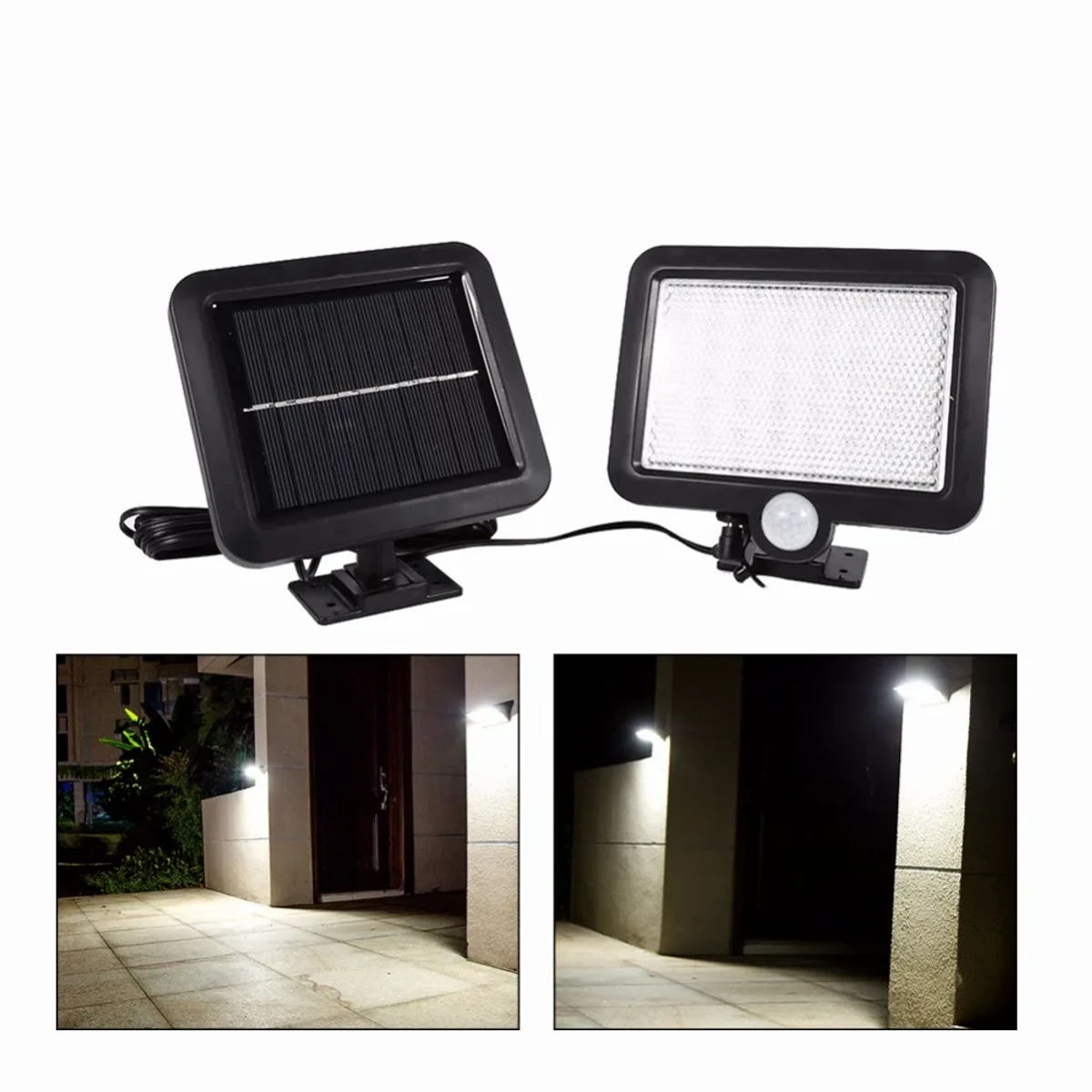 Outdoor 56 LED Waterproof LED Solar Wall Light Security light Wall lamp with PIR Motion Sensor